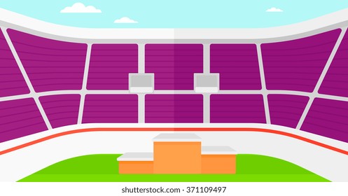 Background of stadium with podium for winners.