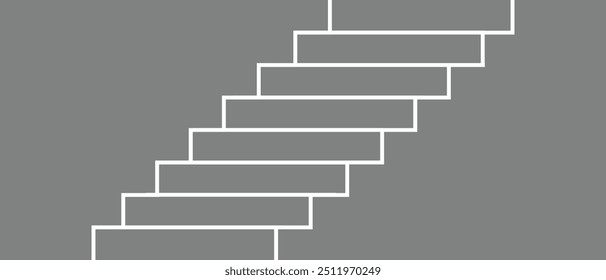 Hintergrundtreppe oder Stufen. Leiter, Symbol für Aufstieg, Aufwärtsbewegung oder Fortschritt in der Arbeit. Schritte, die Entwicklung, Wissen und Fähigkeiten oder Verbesserung bezeichnen.