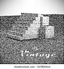 Background stairs engraved dots and spots in vintage style 