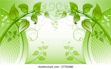 Background with stalks and leaves
