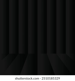 Fondo con el podio del soporte. Escena de forma de arco de lujo negro. Escena mínima Abstractas de la pared para la exhibición de los productos de la maqueta. Escaparate de la etapa redonda del Vector. Viernes Negro.