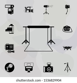 Background stand, Studio Backdrop icon. Universal set of equipment photography for website design and development, app development