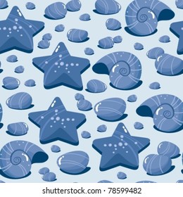 background with starfish and seashells