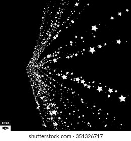 Antecedentes con estrellas. Plantilla de diseño. Ilustración de vectores abstractos.