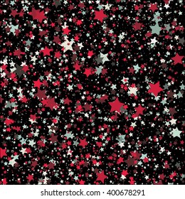 Antecedentes con estrellas. Plantilla de diseño. Ilustración de vectores abstractos.