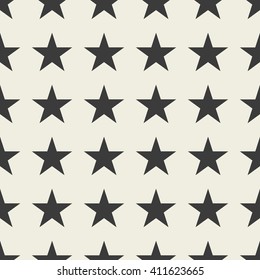 Background of stars. Monochrome seamless pattern. Endless rows of stars. Vector illustration