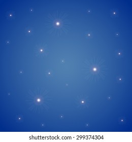 Background of stars on a blue night sky. Vector illustration.