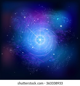 Background with stars. Space abstraction. The birth of a supernova, spiral galaxy.