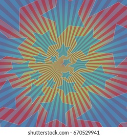 Background of stars and stripes with glow in the center