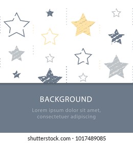 Background with stars, vintage abstract backdrop with subtle grunge texture, minimalist pattern, festive decoration, graphic design, vector illustration
