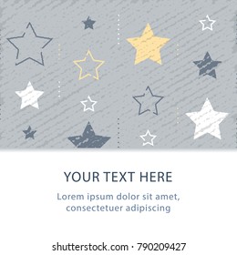 Background with stars, vintage abstract backdrop with subtle grunge texture, minimalist pattern, festive decoration, graphic design, vector illustration