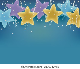 fondo de la ilustración de globos en forma de estrella