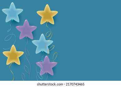 background of star-shaped balloons illustration