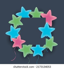background of star-shaped balloons illustration