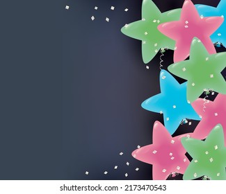 background of star-shaped balloons illustration