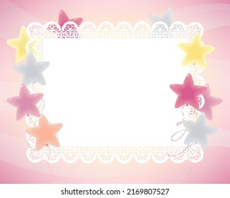 background of star-shaped balloons and lace