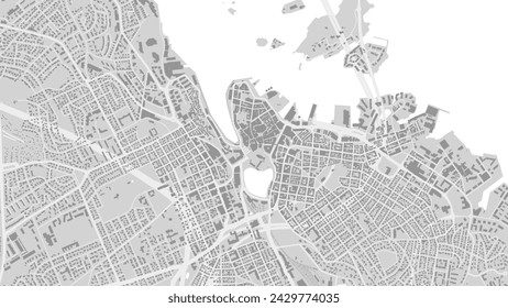 Background Stavanger map, Norway, white and light grey city poster. Vector map with roads and water. Widescreen proportion, digital flat design roadmap.