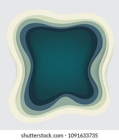 Background with step colours border paper art style. Vector illustration.
