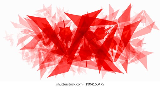 Background with stilized triangulars Canadian flags composition, isolated on white background. Eps10 vector illustration.