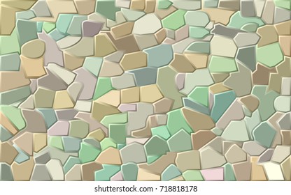 Background stone masonry multi-colored mosaic from pieces of decorative illustration