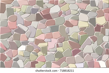 Background stone masonry multi-colored mosaic from pieces of decorative illustration