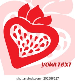background with strawberries. can be used as a frame for text. Element for design. Vector illustration.