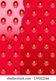 Background of strawberries and pitted grains.