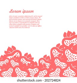 background with strawberries. Vector illustration.