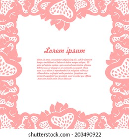 background with strawberries. Vector illustration.