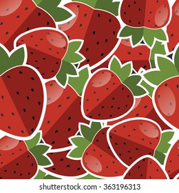 Background from strawberries. Vector illustration.