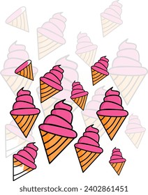Background Of Strawberry Ice Cream Cone