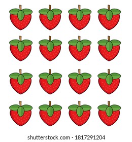 
background. Strawberry illustration, flat style. summer theme