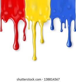 Background with streaks of paint of different colors. Mesh. Clipping Mask.