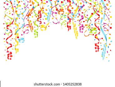 Background Streamers And Confetti Horizontal