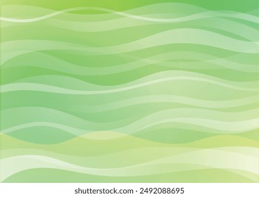 Background with a streamlined, curved wave image, green