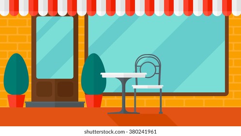 Background of street cafe.