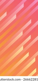 Formas diagonales de banda de fondo. Degradado de naranja a rosa. Plantilla geométrica del Anuncio de Memphis