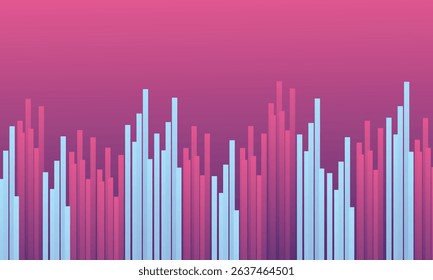 Background stripe line wavy up and down drop gradient color purple and blue
