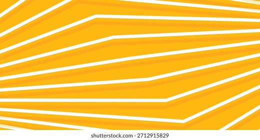 Línea de la raya del fondo blanco en color amarillo. Patrón de línea de plegado de Perspectiva