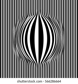 Background with stripe pattern. Vector illustration. Optical illusion.