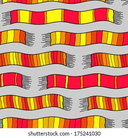 Background with striped scarves.  Seamless vector pattern.