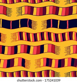 Background with striped scarves.  Seamless vector pattern.