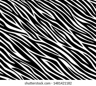 Background with stripes. Abstract lines. Seamless pattern. Hand drawn ornament. Monochrome geometric design. Black and white backdrop. Modern stylish texture wild animal skin. Graphics linear waves