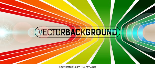 Background with stripes in perspective with optical flares