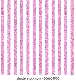 Background with stripes of pink shining tinsel on white