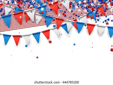 Background with strips and stars. Vector illustration.