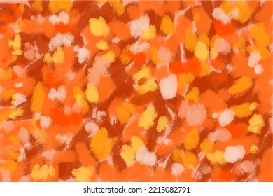 Accidentes de fondo de pintura acrílica en colores cálidos, ilustración vectorial