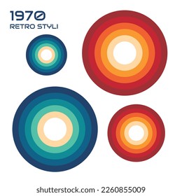 Background in the style of the 1970s. retro circles, layout, banner. Retro style. Vector