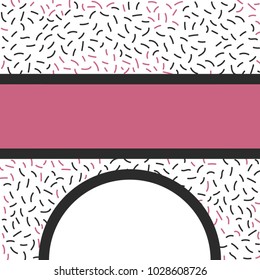 Background in the style of the 80s. Fine texture and stripe for text. Vector illustration. Memphis style 