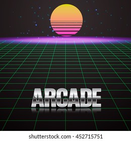 Background in style arcades the 80s.